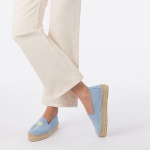 Manebi Hamptons Placid Blue Palm Espadrilles Made In Spain Size 39